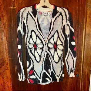 Bold Patterned Black and White Sweater